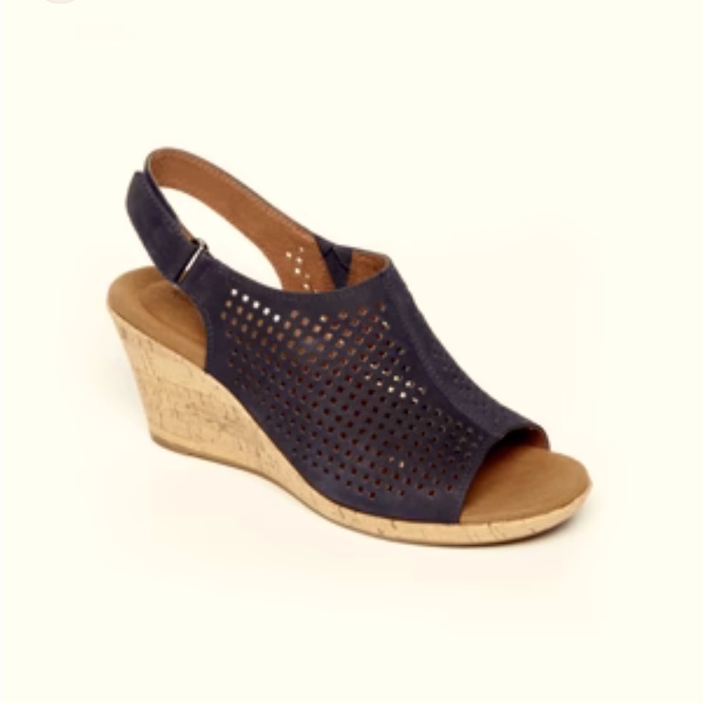 SOPHIA TAYLOR SLING WEDGE SANDALS VELCY STRAP SIZE 8 M